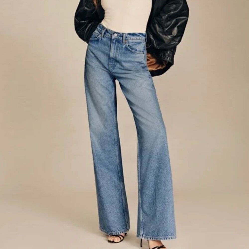Reformation Cary High Rise Slouchy Wide Leg Jeans - Size 29